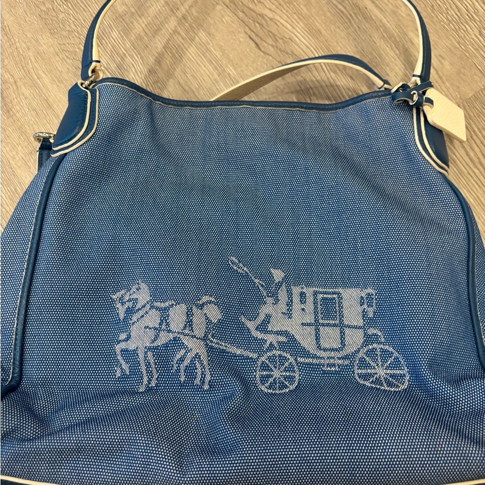 Coach Blue & White Shoulder Bag